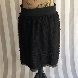 LC Lauren Conrad black ruffle skirt